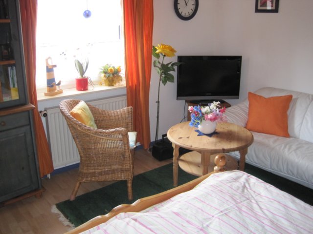 Wohn-/Schlafzimmer mit Flachbildschirm